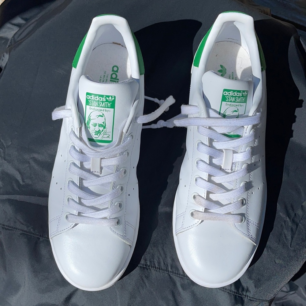 White and green Stan Smith Adidas men’s shoes